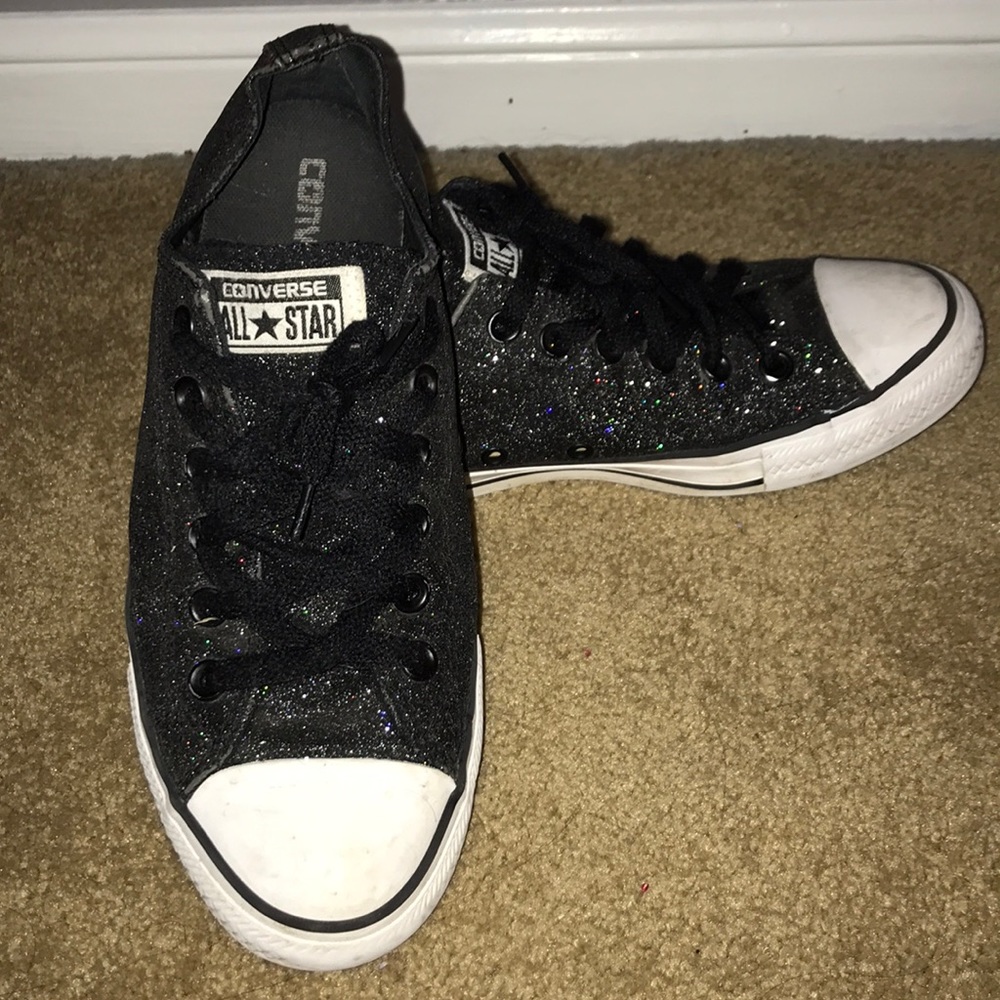 Black glitter converse